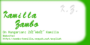 kamilla zambo business card